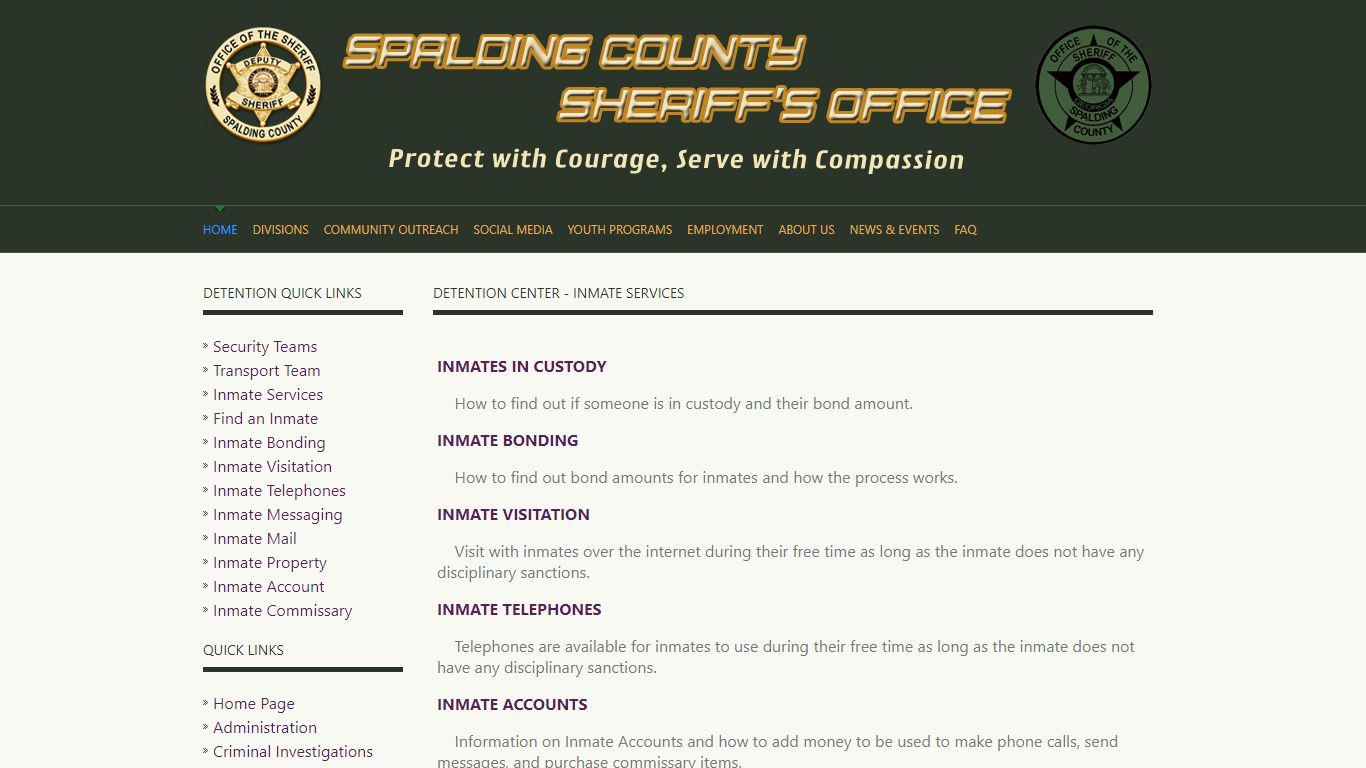 SCSO - Inmate Services - Spalding County Sheriff's Office
